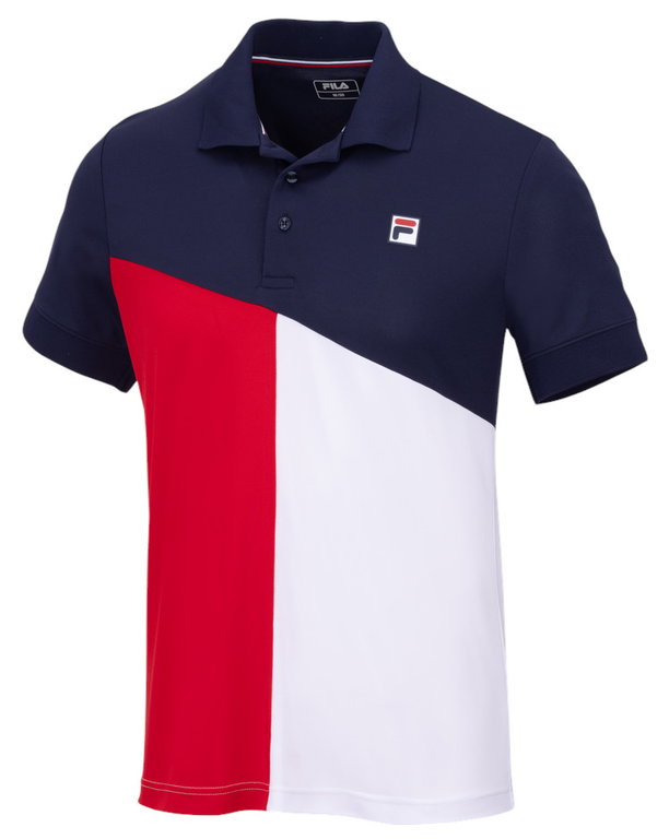 Fila Tennis-Polo Erol (rec. Polyester) navyblau/rot/weiss Herren