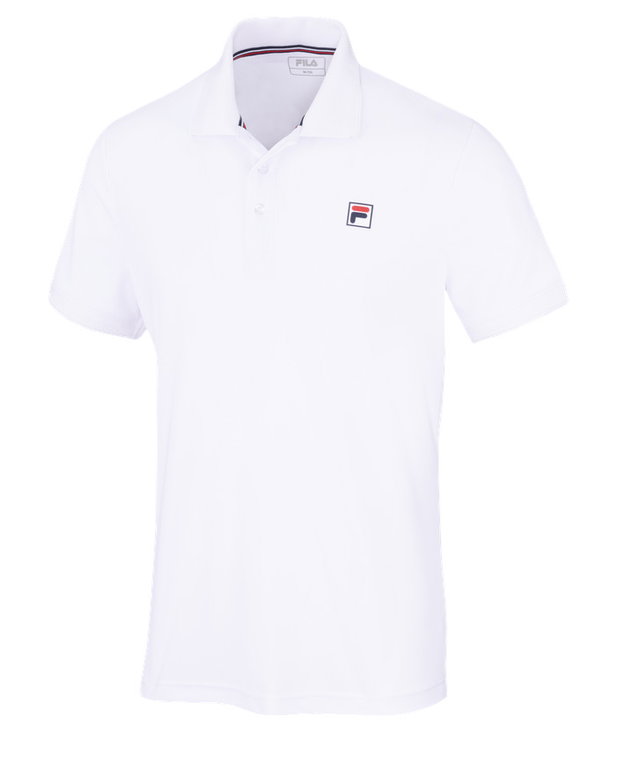Fila Tennis-Polo Hermano (100% rec. Polyester, klassisch Look) weiss Herren
