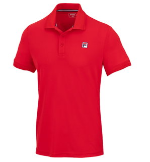 Fila Tennis-Polo Hermano (100% rec. Polyester, klassisch Look) rot Herren