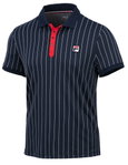 Fila Tennis-Polo Stripes (100% Polyester) navyblau/weiss Herren