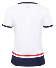Fila Tennis Shirt Elisabeth (V-Neck) white/navy blue Ladies