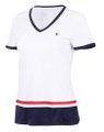 Fila Tennis-Shirt Elisabeth (V-Ausschnitt) weiss/navyblau Mädchen/Girls