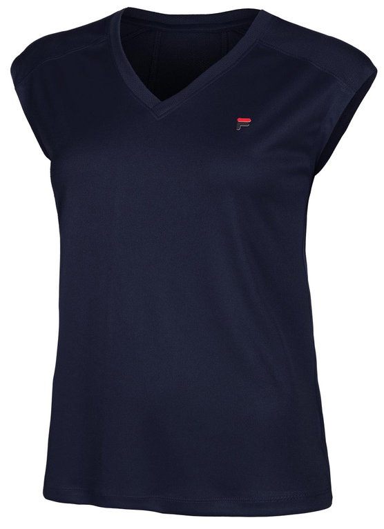 Fila Tennis-Shirt Maia (V-Ausschnitt) navyblau Damen