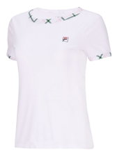 Fila Tennis Shirt Yamila (comfortable to wear) white/green ladies