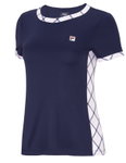 Fila Tennis-Shirt Yamila (angenehmes Tragegefühl) navyblau/weiss/rot Damen