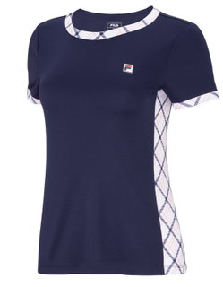 Fila Tennis Shirt Yamila (comfortable to wear) navy blue/white/red ladies
