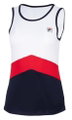 Fila Tennis-Tank Top Cleo (100% Polyester) weiss/navyblau/rot Damen