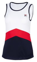 Fila Tennis Tank Top Cleo (100% Polyester) white/navy blue/red Women