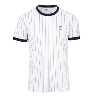 Fila Tennis-Tshirt BB1 Stripes (rec. Polyester) weiss/peacoatblau Herren