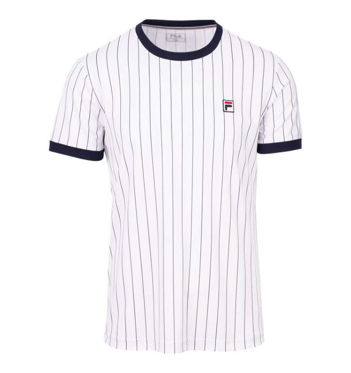 Fila Tennis-Tshirt BB1 Stripes (rec. Polyester) weiss/peacoatblau Herren