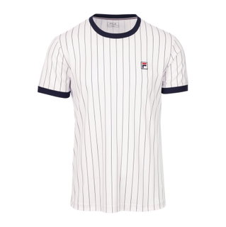 Fila Tennis-Tshirt BB1 Stripes (rec. Polyester) weiss/navyblau Herren