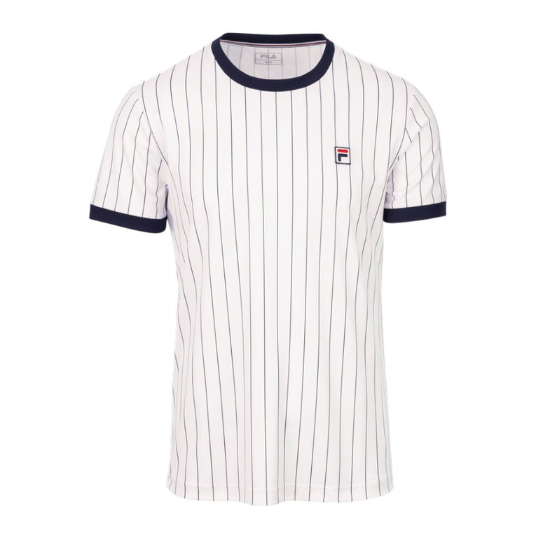 Fila Tennis-Tshirt BB1 Stripes (rec. Polyester) weiss/navyblau Herren
