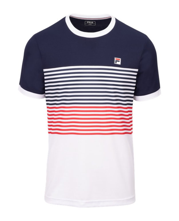 Fila Tennis T-shirt BB 1983 (recycled polyester) white/navy/red men's