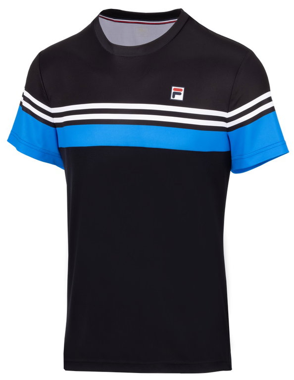 Fila Tennis-Tshirt Malte schwarz/blau Herren
