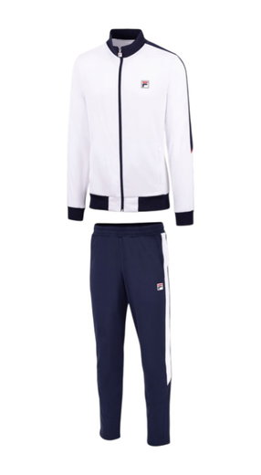 Fila Tennisanzug Tracksuit Manuel (Jacke+Hose, 100% Polyester) weiss/navy Herren