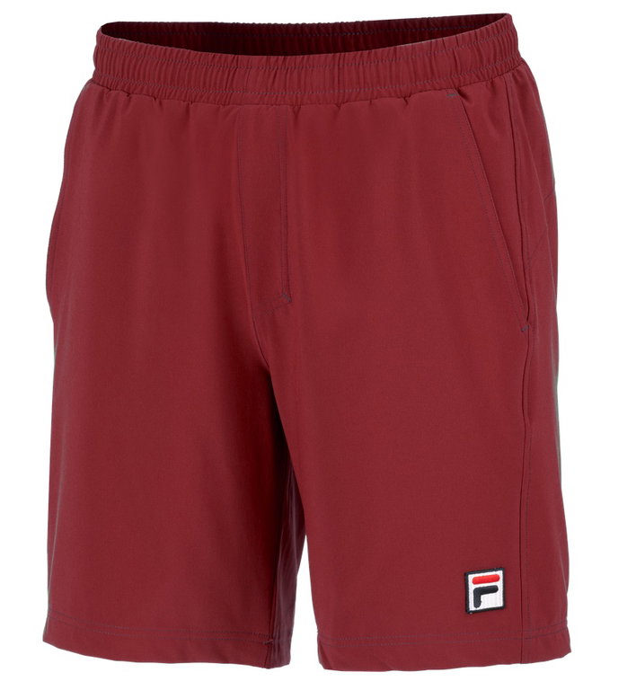 Fila Tennishose Short Santana (4-Wege-Stretch, atmungsaktiv) kurz burgundrot Herren