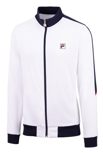 Fila Tennisjacke Manuel (Stehkragen, 100% Polyester) weiss/navyblau Kinder