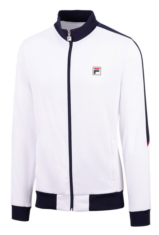Fila Tennisjacke Manuel (Stehkragen, 100% Polyester) weiss/navyblau Kinder