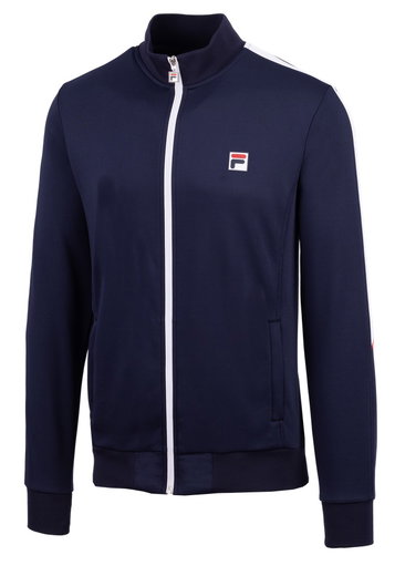 Fila Tennisjacke Manuel (Stehkragen, 100% Polyester) navyblau/weiss Kinder