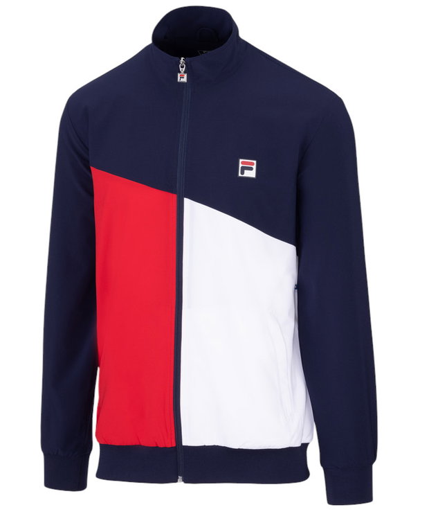 Fila Tennisjacke Marcus (Full Zip, Stehkragen, 100% Polyester) navyblau/rot/weiss Herren