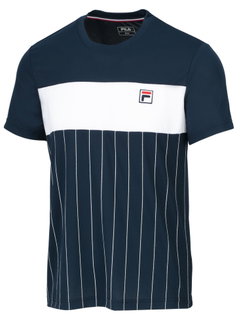 Fila Tennis-Tshirt Mauri Stripes peacoatblau/white Herren
