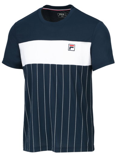 Fila Tennis-Tshirt Mauri Stripes peacoatblau/white Herren