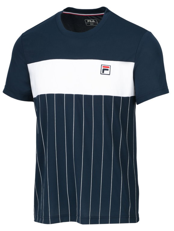 Fila Tennis-Tshirt Mauri Stripes peacoatblau/white Herren