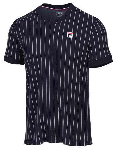 Fila Tennis-Tshirt Stripes navyblau/weiss Herren