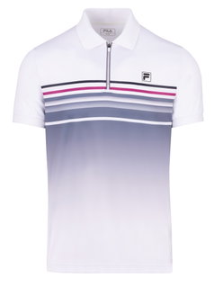 Fila Tennis-Polo Diego (rec. Polyester) weiss/hellgrau Herren
