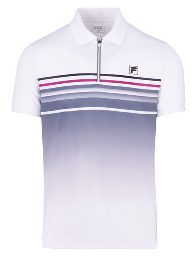 Fila Tennis-Polo Diego (rec. Polyester) weiss/hellgrau Herren