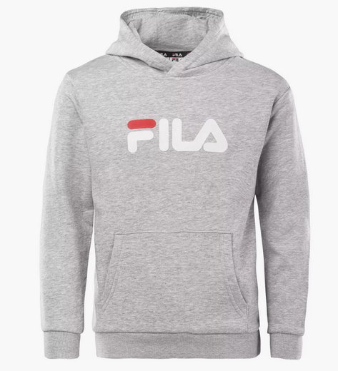 Fila Kapuzenpullover Sande Classic Logo Hoody (Baumwolle) hellgrau Kinder