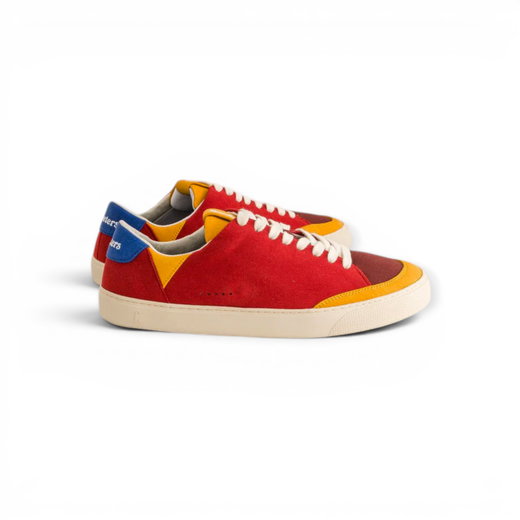 Fleeters Barfussschuhe Sneaker Lemon Red & Caribbean rot/bunt