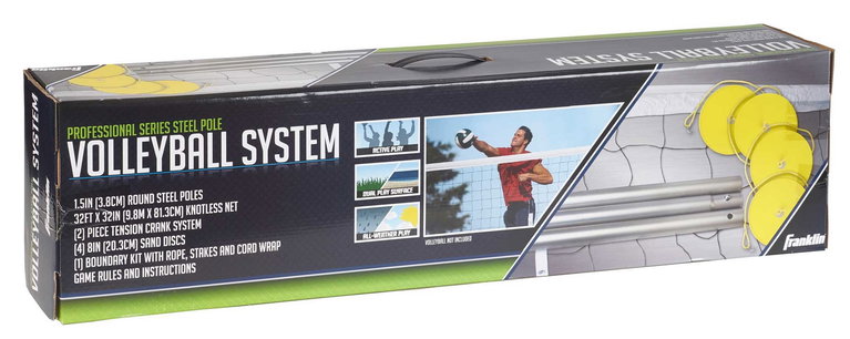 Franklin Volleyball-Set System (Netz, Linien, Stahlpfosten, Tragetasche)