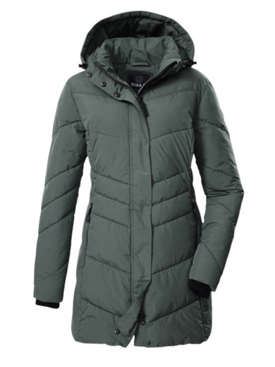 G.I.G.A. DX Winter Quilted Parka GW 60 with Hood (Water-Repellent, Slim Fit) Aqua Green Ladies