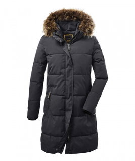 G.I.G.A. DX Winter Down Parka Casual with Hood (water-repellent, breathable, PFC-free) dark blue Women
