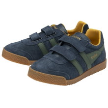 Sneaker Gola Harrier 2025 (zamsz, rzep) granatowy/szary/słoneczny żółty dziecięcy