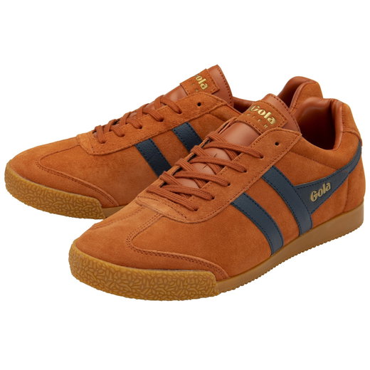 Gola Harrier Suede-Leather Sneakers rust/navy men's