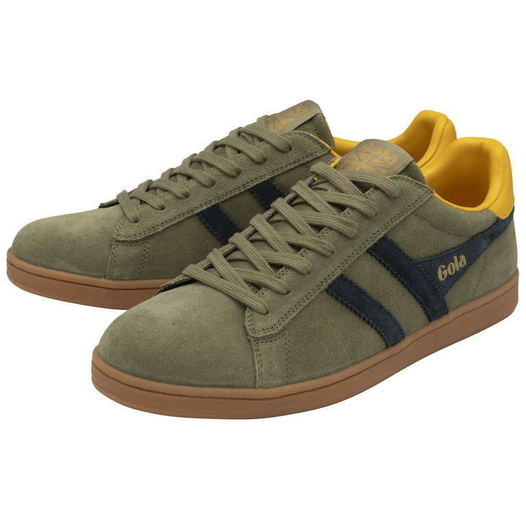 Gola Sneaker Equipe II Suede-Leder khakigrün/navyblau/gelb Herren