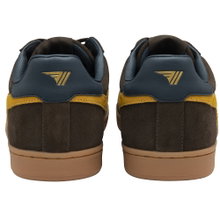 Gola Sneaker Equipe II Suede-Leder 2025 dunkelbraun/sonnengelb/navyblau Herren