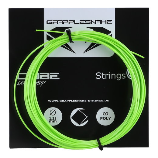 Grapplesnake Tennissaite Cube Extra Sharp 1.23 (Haltbarkeit+Spin) grün 12m Set