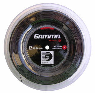 Gamma Tennissaite Moto (Haltbarkeit+Spin) schwarz 200m Rolle