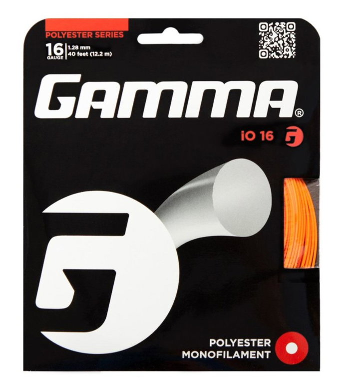 Gamma Sznur tenisowy iO (Trwałość+Moc) pomarańczowy 12m Zestaw