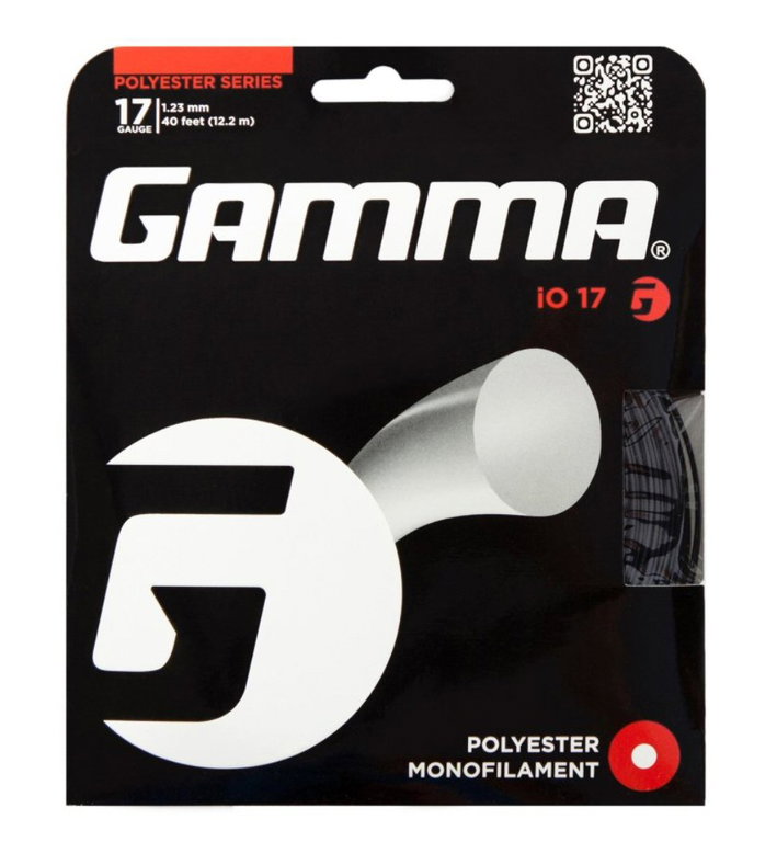 Gamma Sznur tenisowy iO (Trwałość+Moc) czarny 12m Zestaw