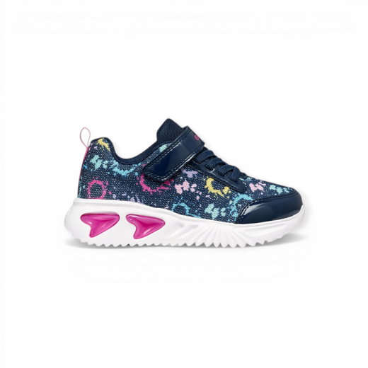 Geox sneakers Assister ciemnoniebieskie/kolorowe dla małych dziewczynek