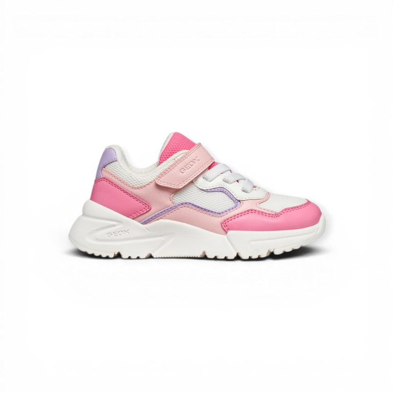 Geox sneakers Loftus biało-różowe dziewczęce