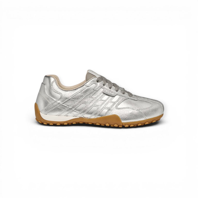 Geox Sneaker Snake Original metaliczny srebrny damski