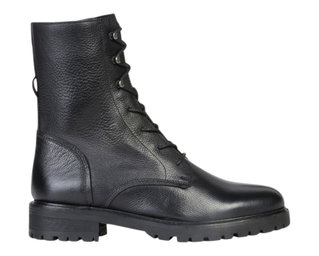 Geox Hoara Leather Boots Black Ladies