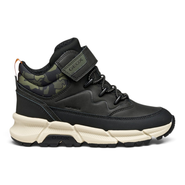 Geox buty zimowe Flexyper Plus B ABX G (skóra/tekstylia, wodoodporne) ciemnozielone chłopięce