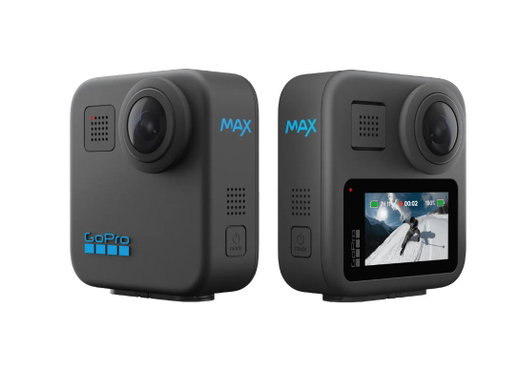 GoPro Camera MAX 2025 - 3 cameras in one, 360° function, waterproof design - black