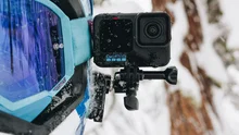 GoPro front and side helmet mount for motorcycle, ski or bicycle helmets - black
